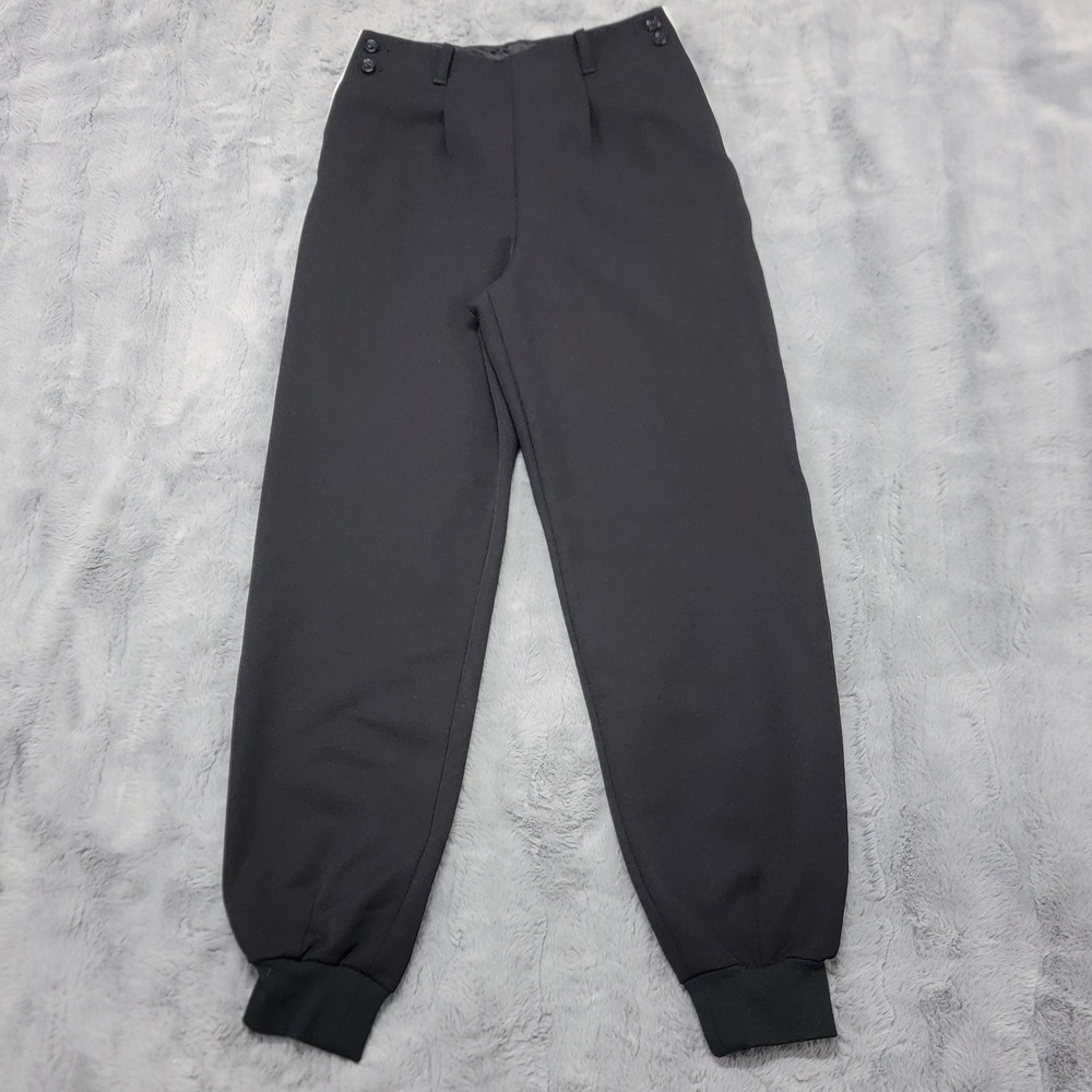 Ralph‎ Lauren Purple Label Pants Womens 2 Black Gesina Wool Knit Jogger Cuffed